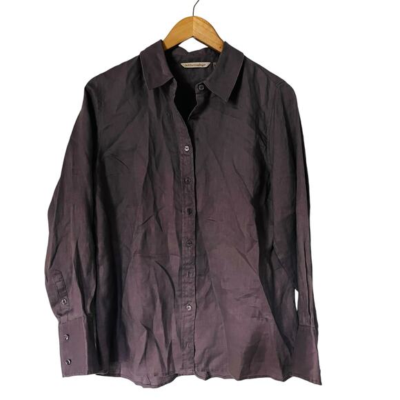 Soft Surroundings Linen Button Up Long Sleeve Top Size S Small - Picture 1 of 6